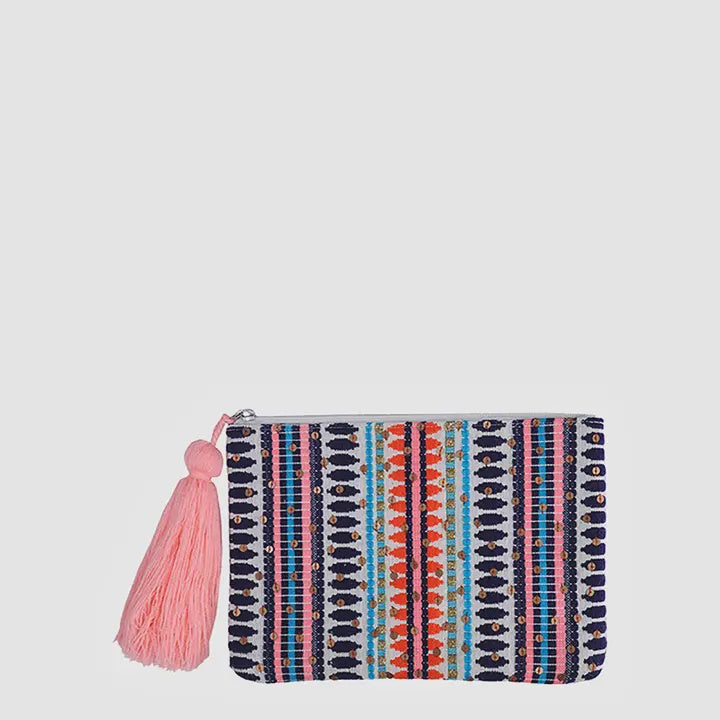 Navy/Coral Pouch