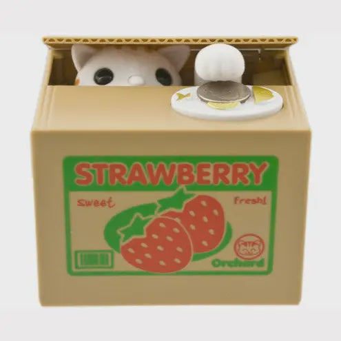 Cat Hiding Coin Bank