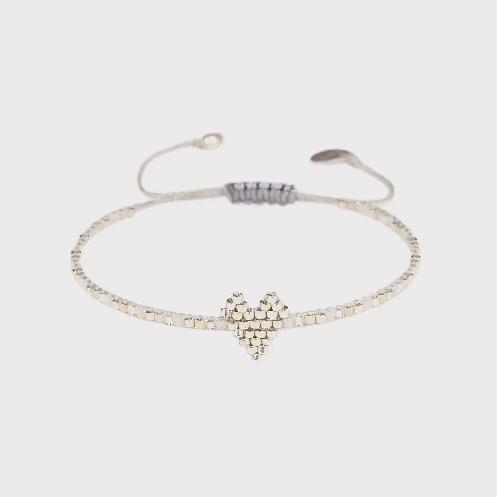 Heartsy Row Silver Bracelet