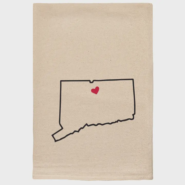 Connecticut Mark the Heart Tea Towel