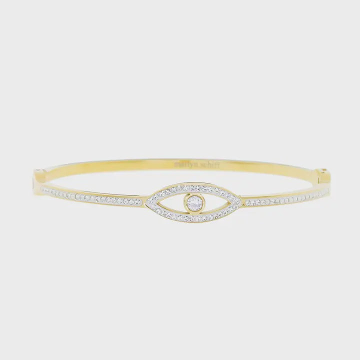 Crystal Evil Eye Hinge Bangle