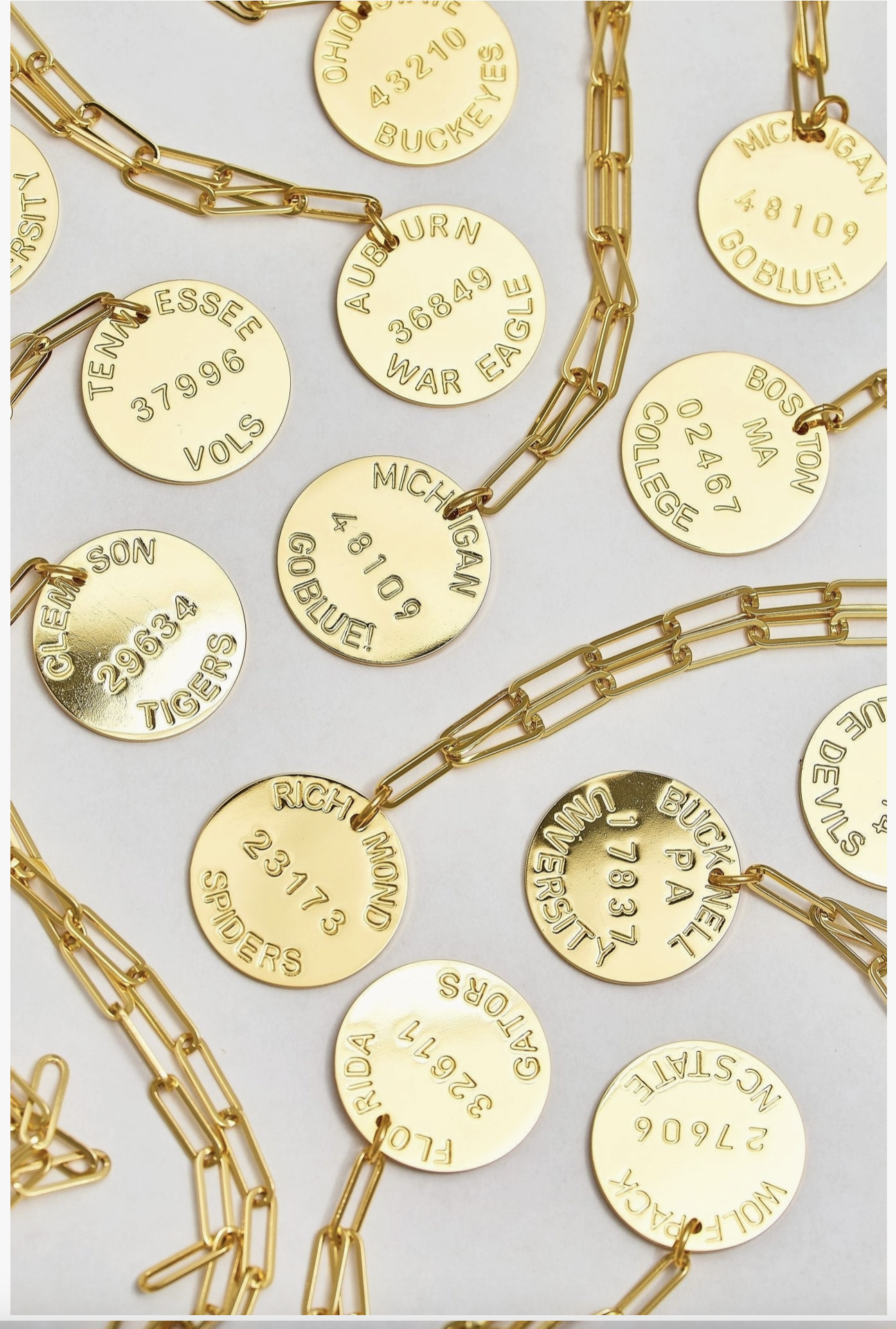 18K College Tag Charm Necklace