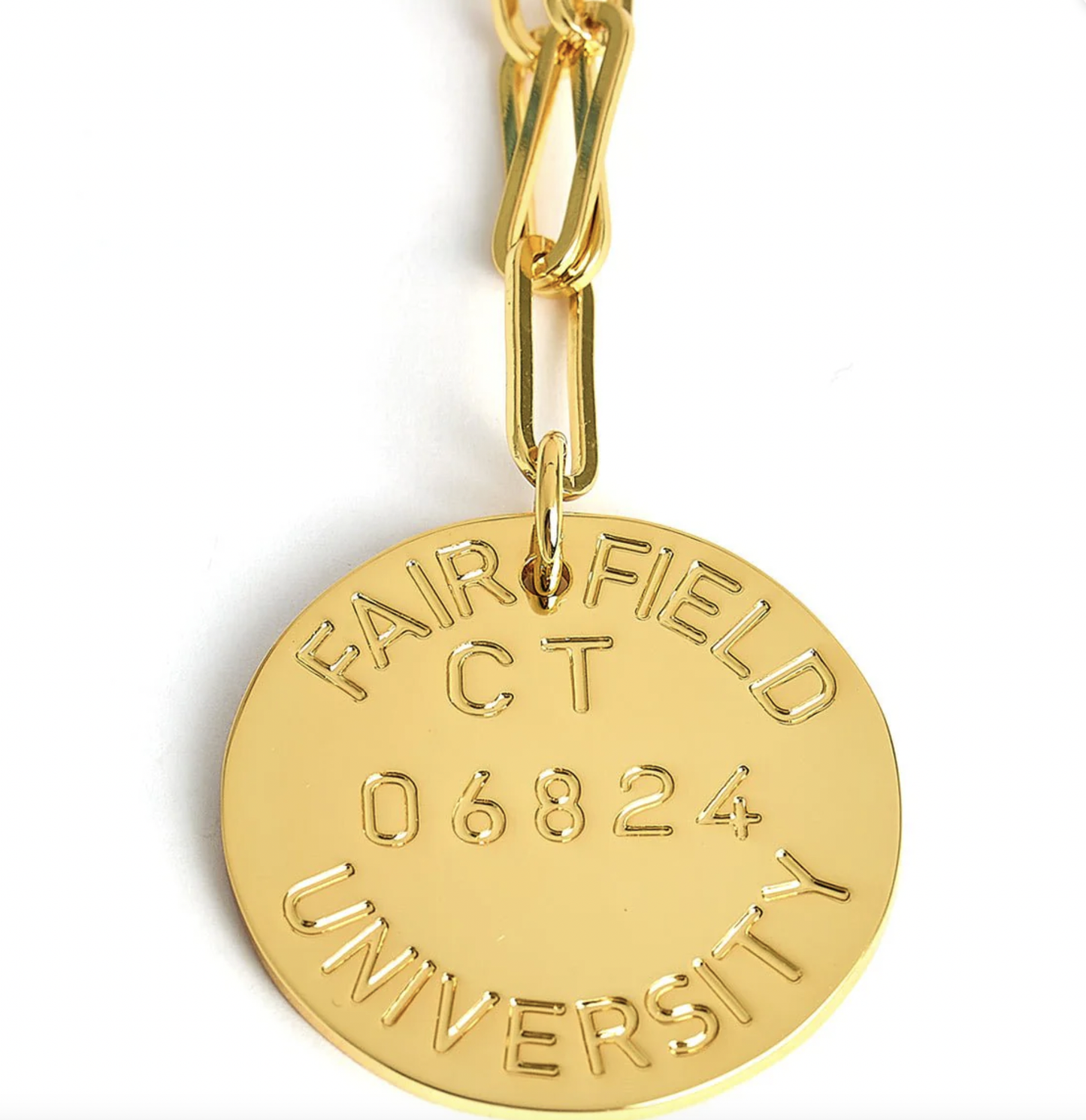 Fairfield University 18K Tag Charm Necklace