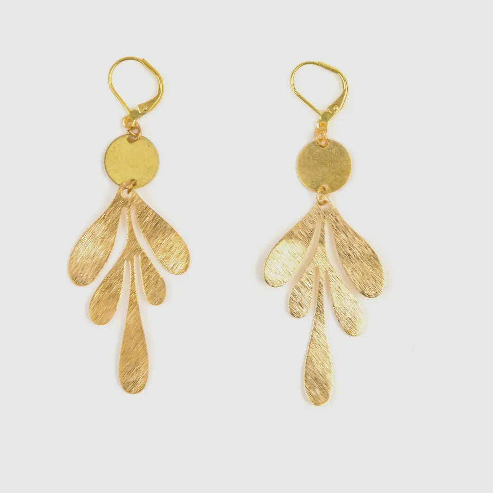 Graphic Leaf Dangle