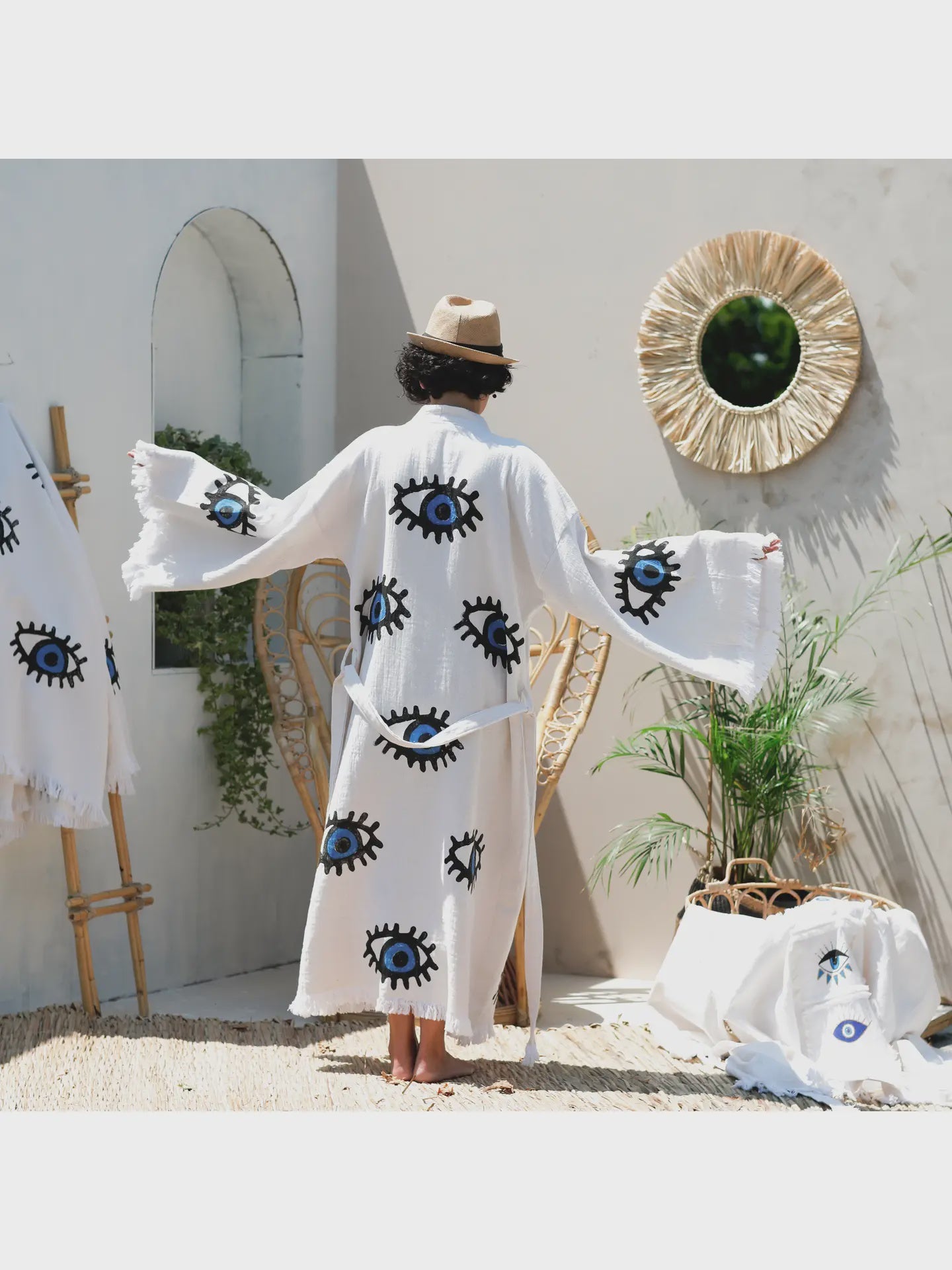 Blue Evil Eye Long Kaftan