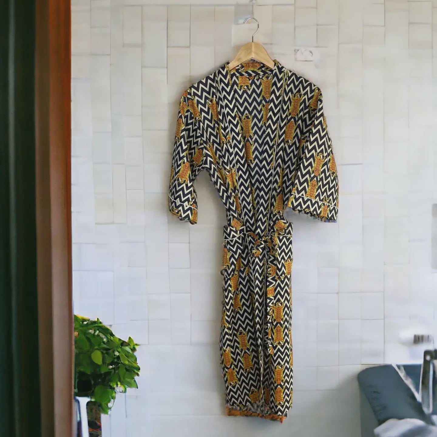 Chevron Tiger Kimono Robe