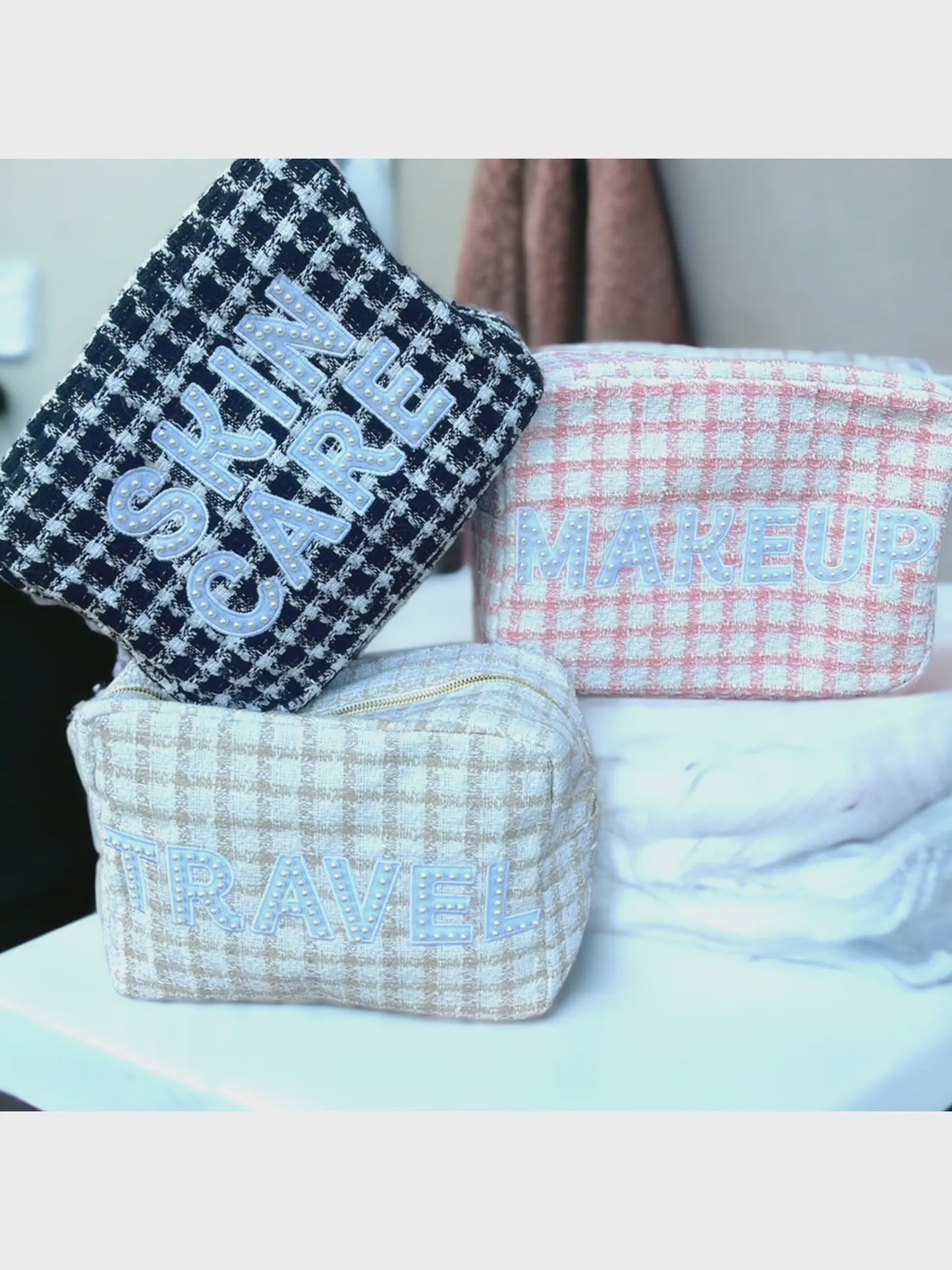 Tweed Skin Care Bag