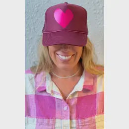 Heart maroon trucker