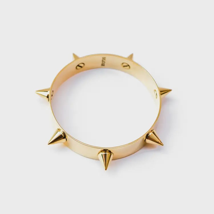 Solid Brass Spike Bangle