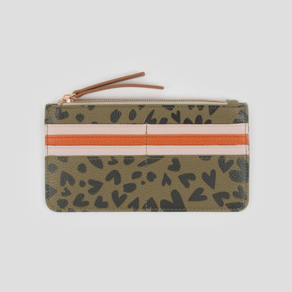 Khaki + Black Heart Wallet