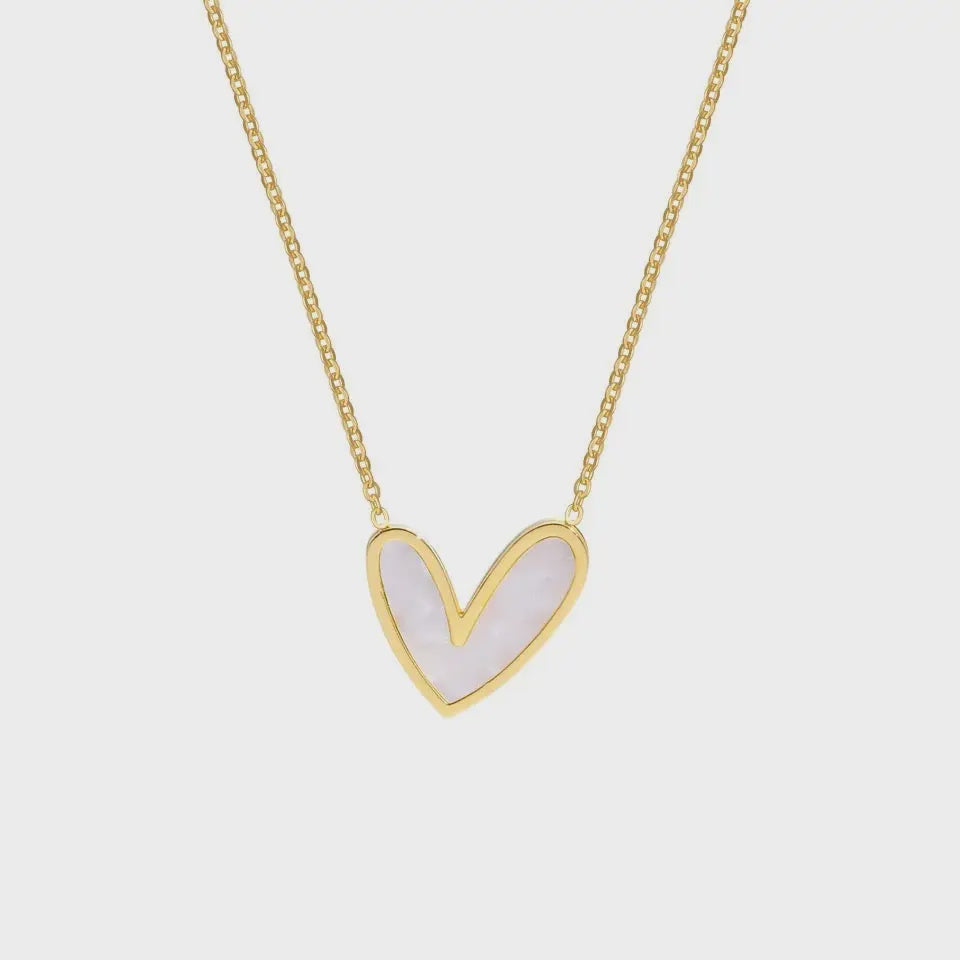 Mother Of Pearl Heart Necklace