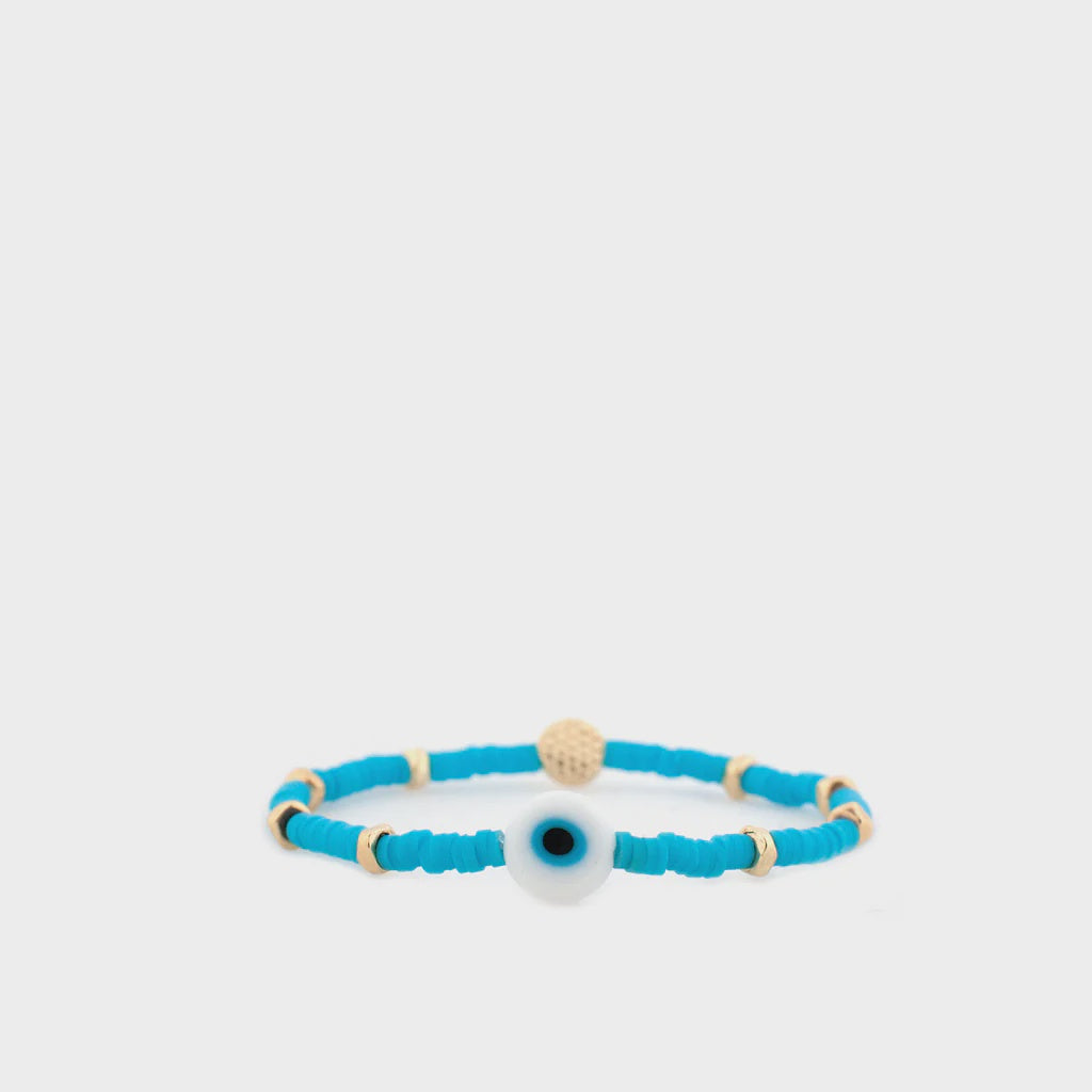 Glass Bead Evil Eye Bracelet