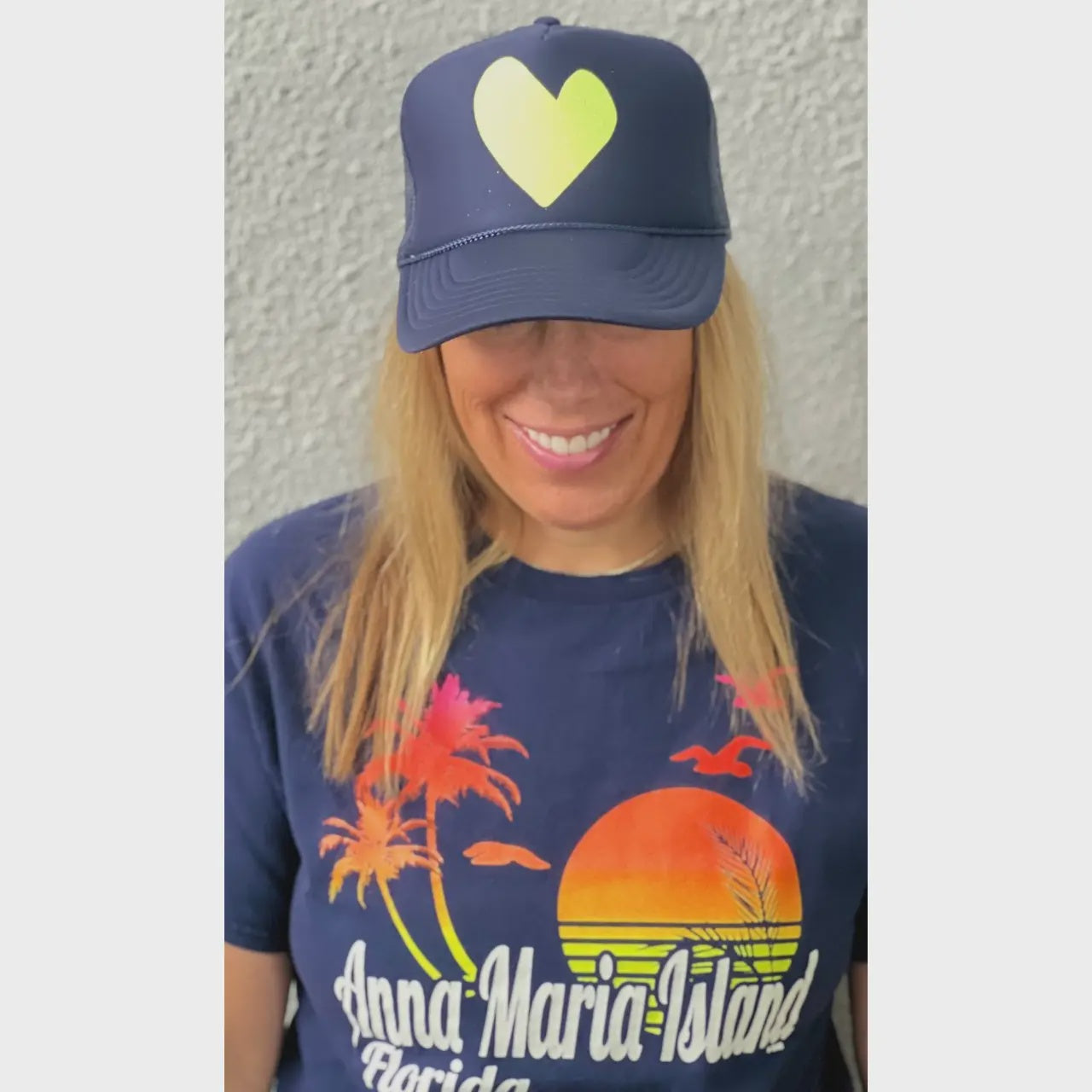 Heart Navy Trucker Hat