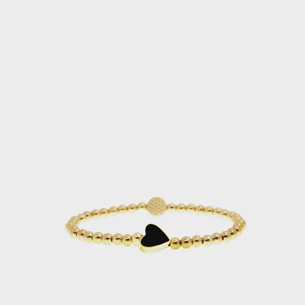 Black Sideways Heart Bracelet