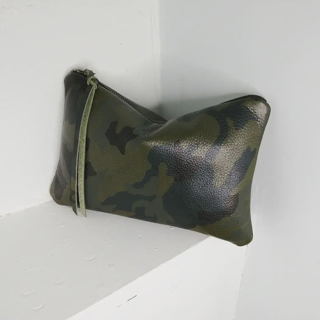 Olive Camo Calfskin Clutch