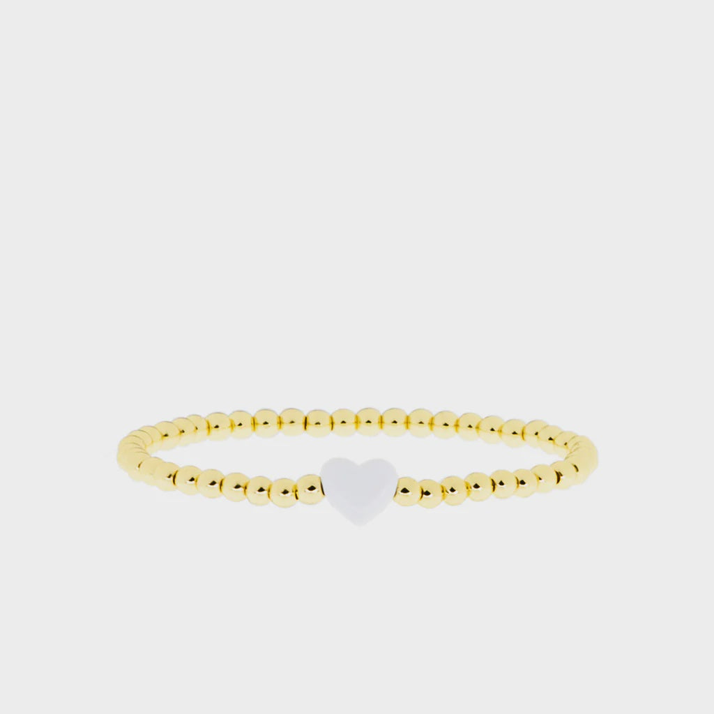4mm Ball Bracelet w/ Enamel Heart