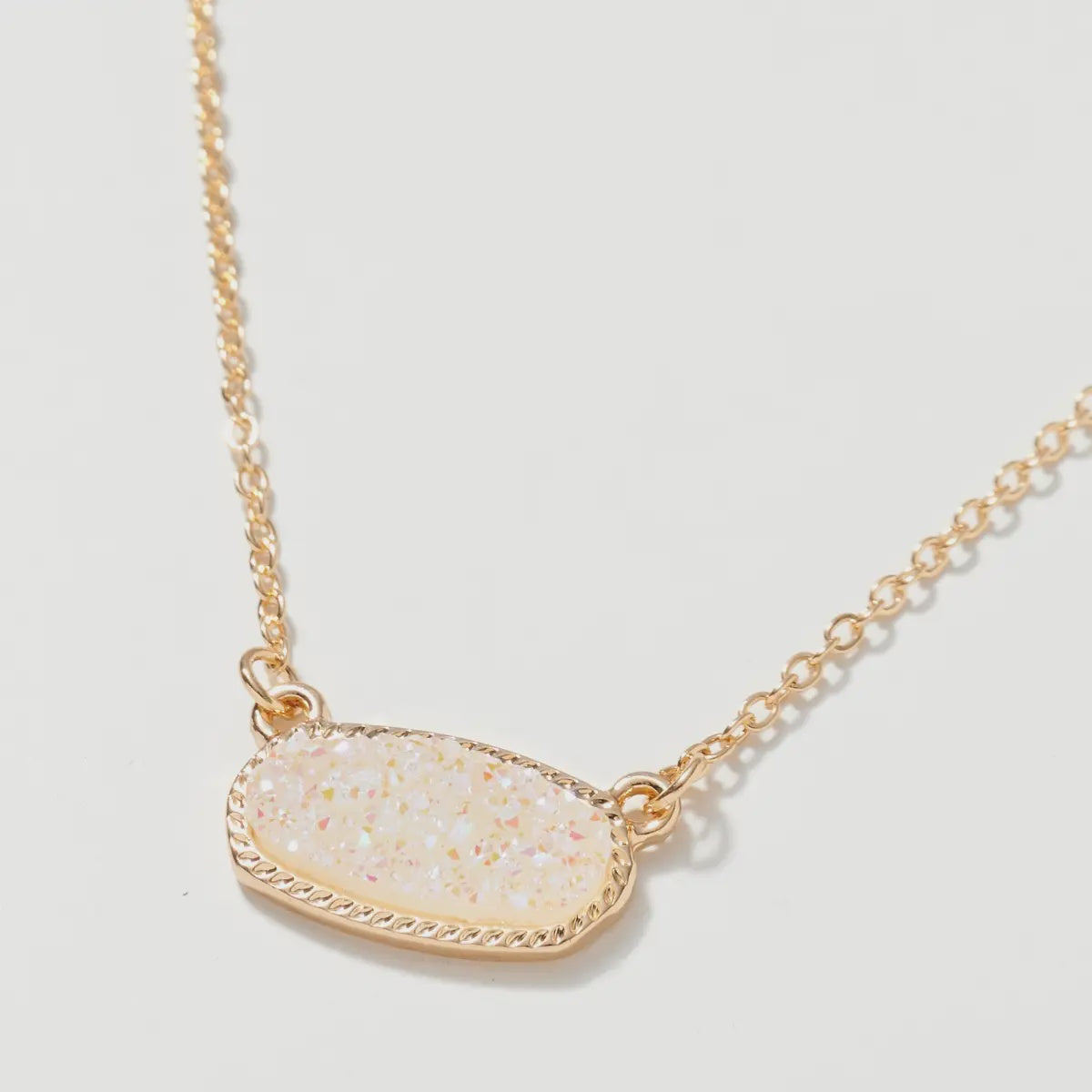 Oval Druzy Stone - White