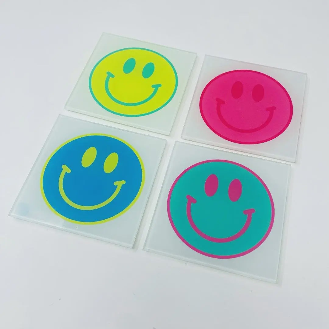 Smiley Face Coaster Set
