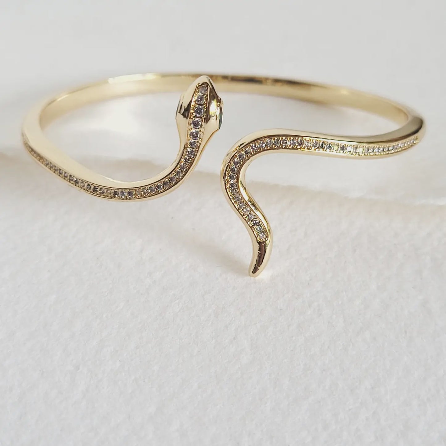 Snake Serpant Cuff w/ Crystal