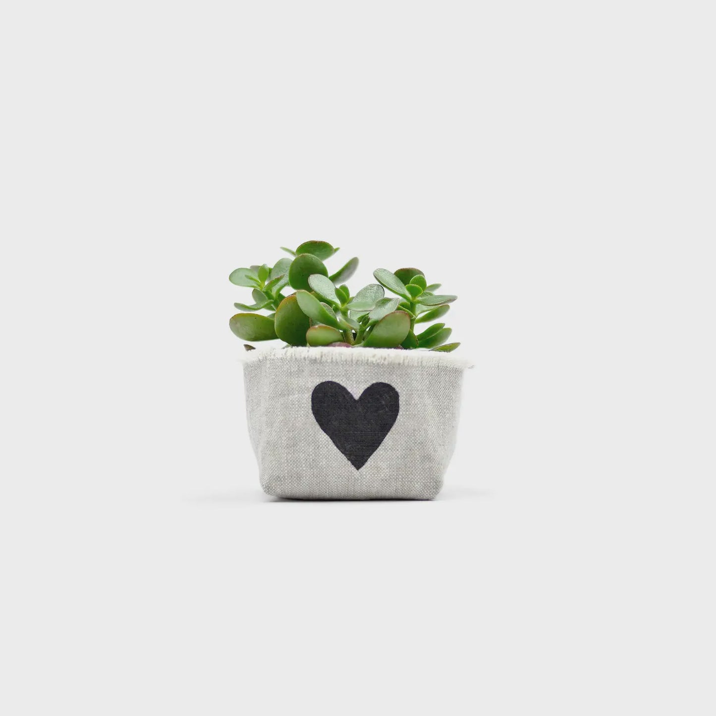 Heart Blockprint Linen Planter - 2.5"