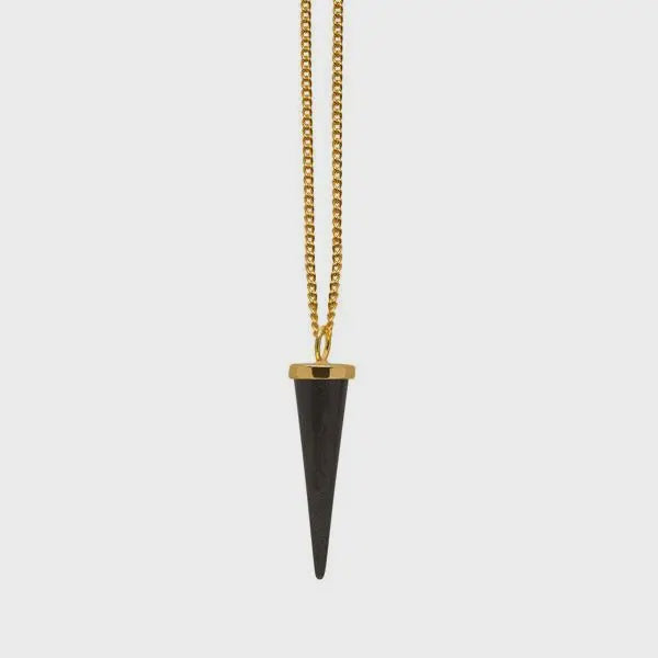 Small Black Wood Spike Pendant