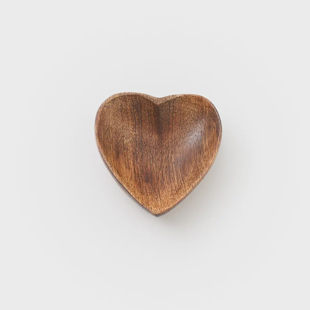 Mango Wood Heart Pinch Dish