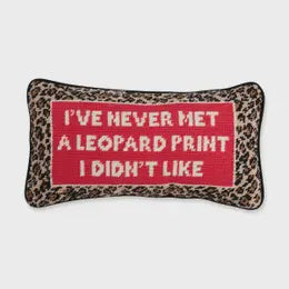 Leopard Print Needlepoint Pillow