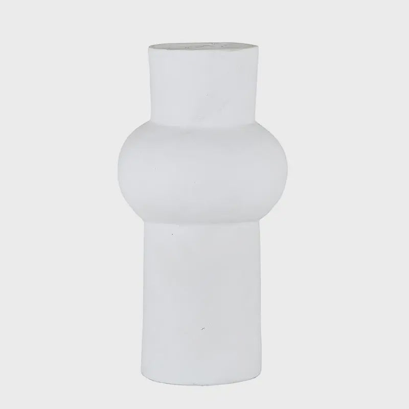 White Paper Mache Vase