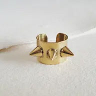 Brass Adjustable Spike Ring