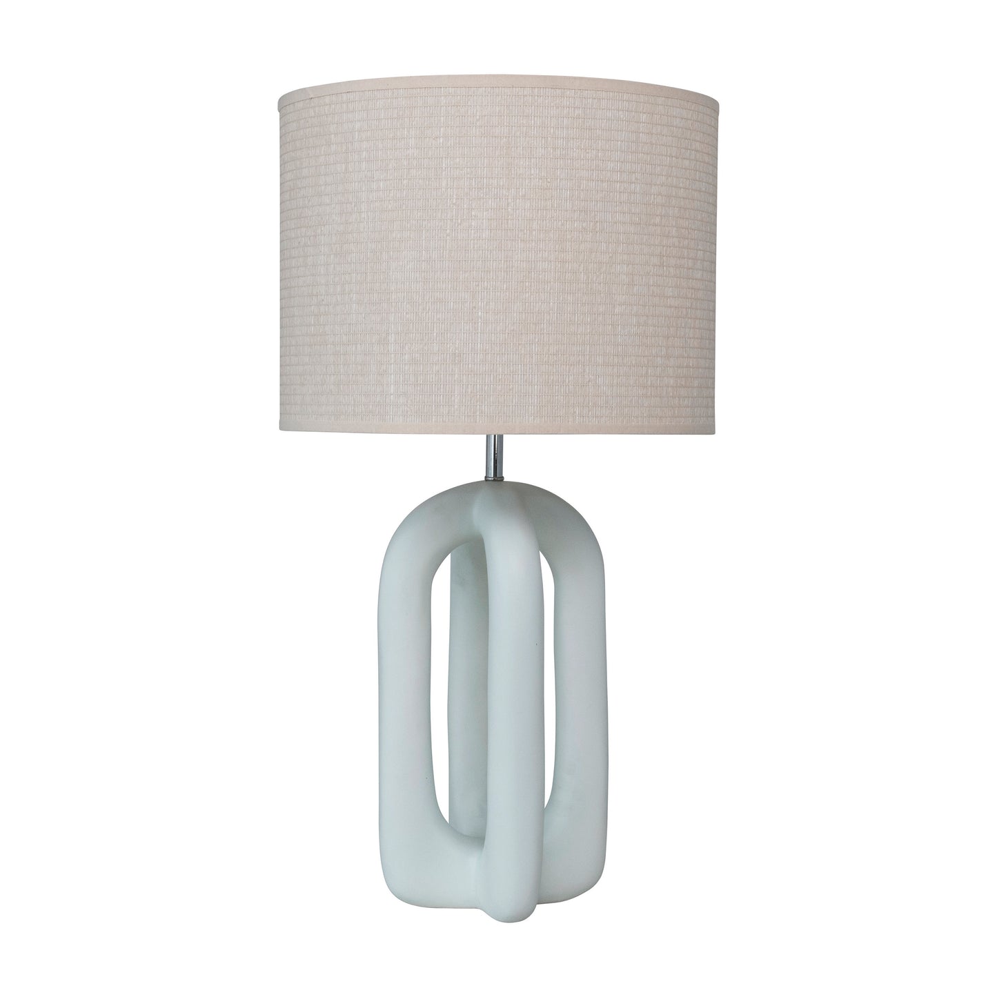 Sculpted Resin Table Lamp with Linen Shade