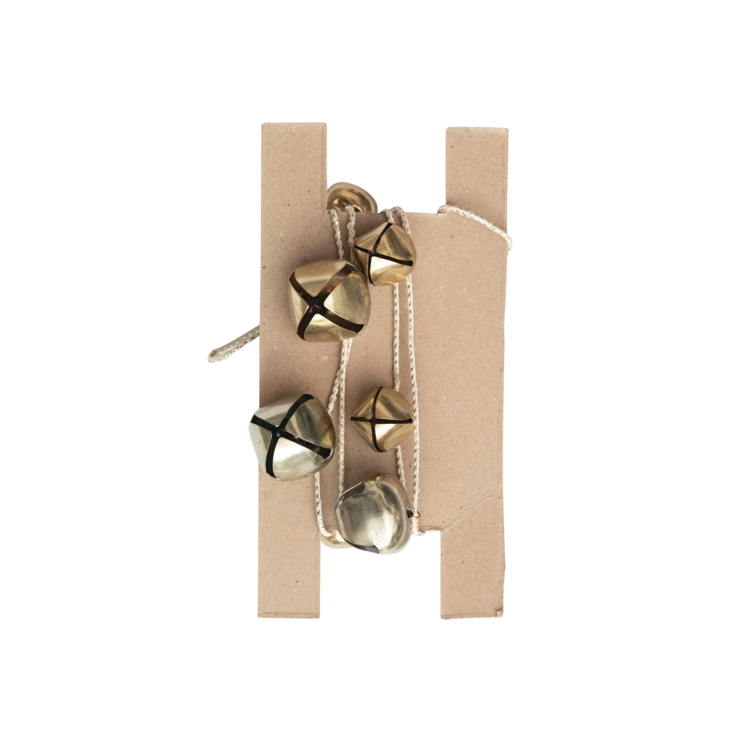 61"L Metal Bell Garland, Gold Finish