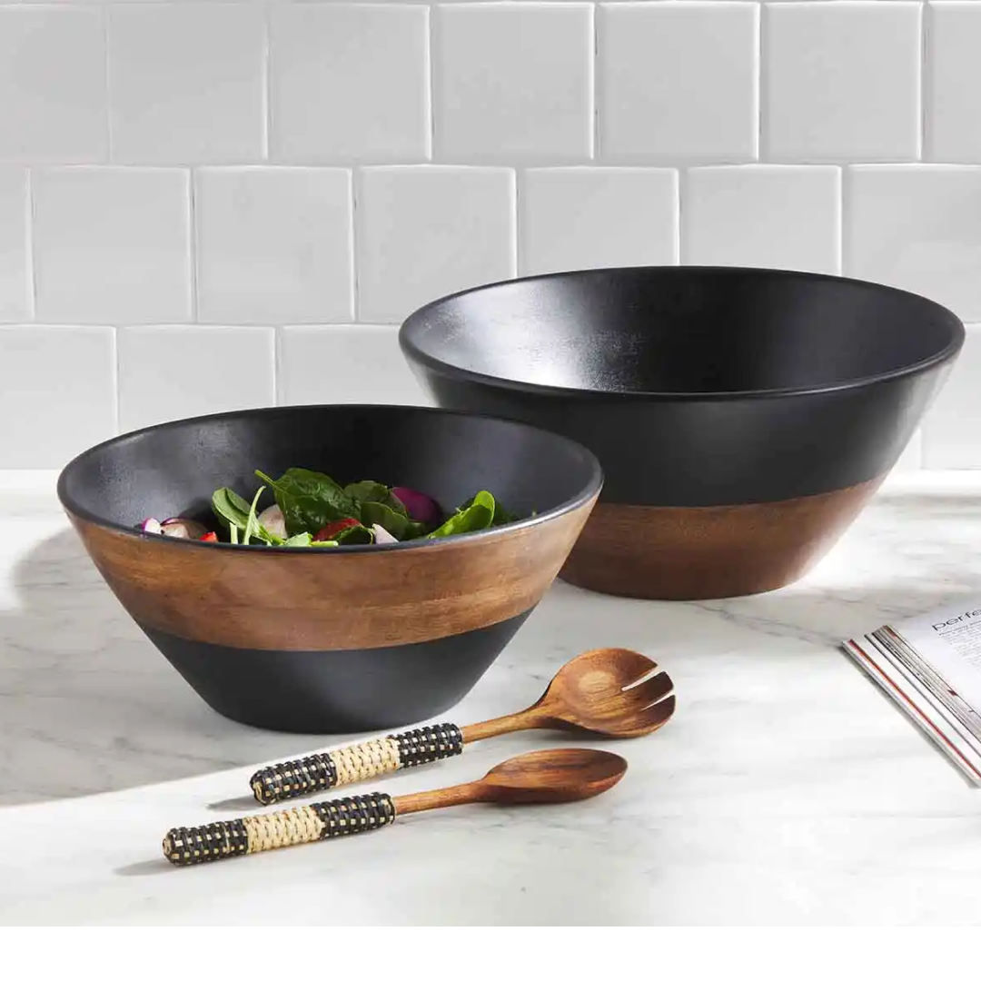 Black Two-Tone Bowl Set