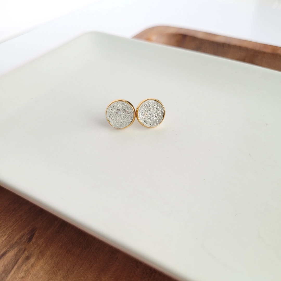 Geode Druzy Studs - Clear