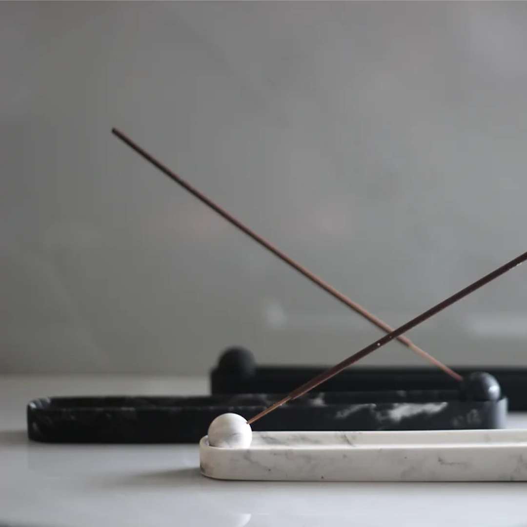 Black Marble Incense Holder