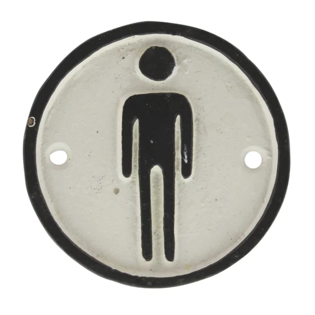 Man Cast Iron Sign