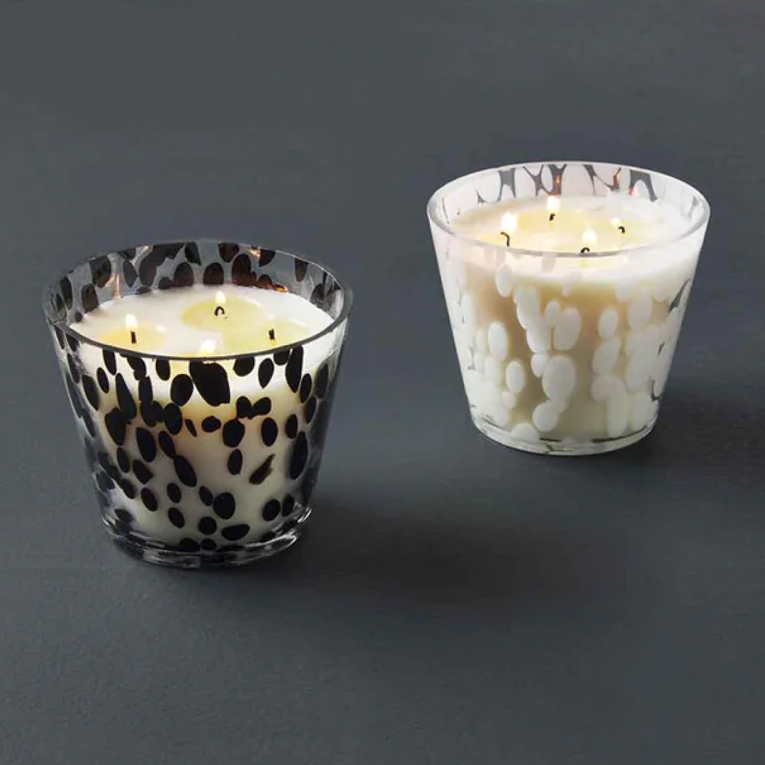 Black Scattered Dot Candle
