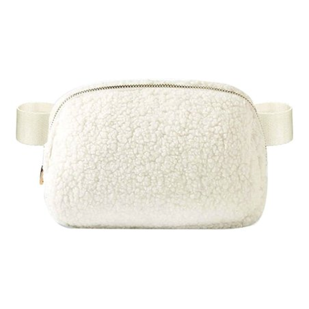 Cream Sherpa Belt Bag