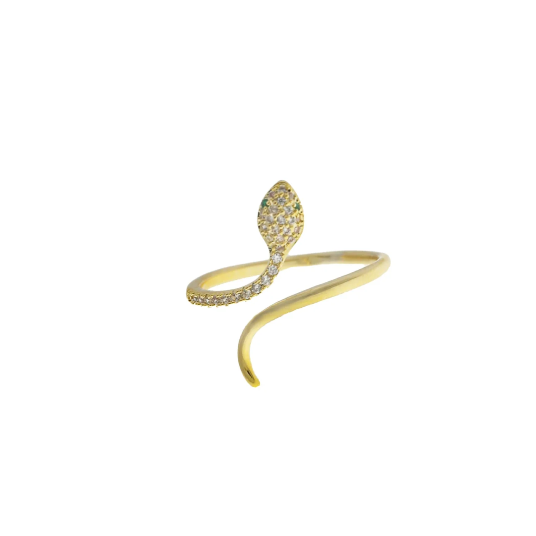 Adjustable Pave Snake Ring