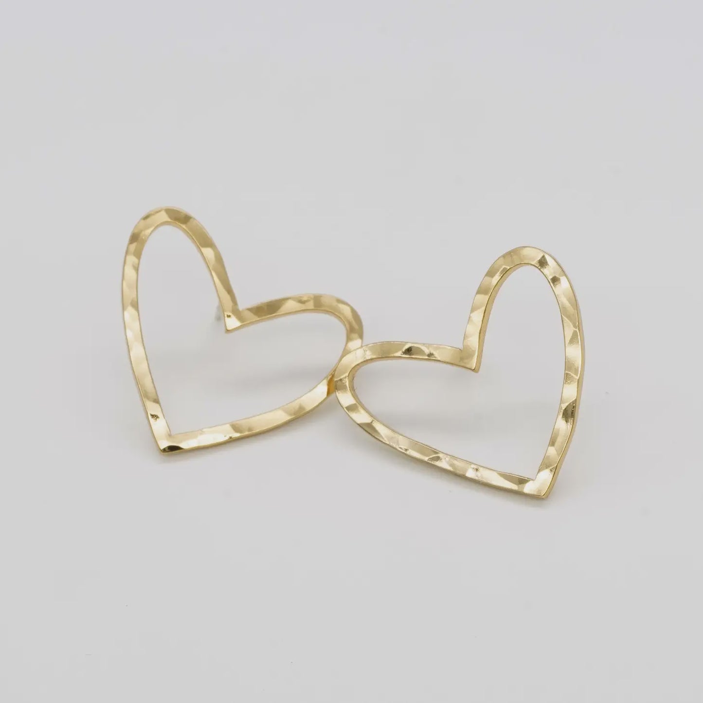 Hammered Heart Studs
