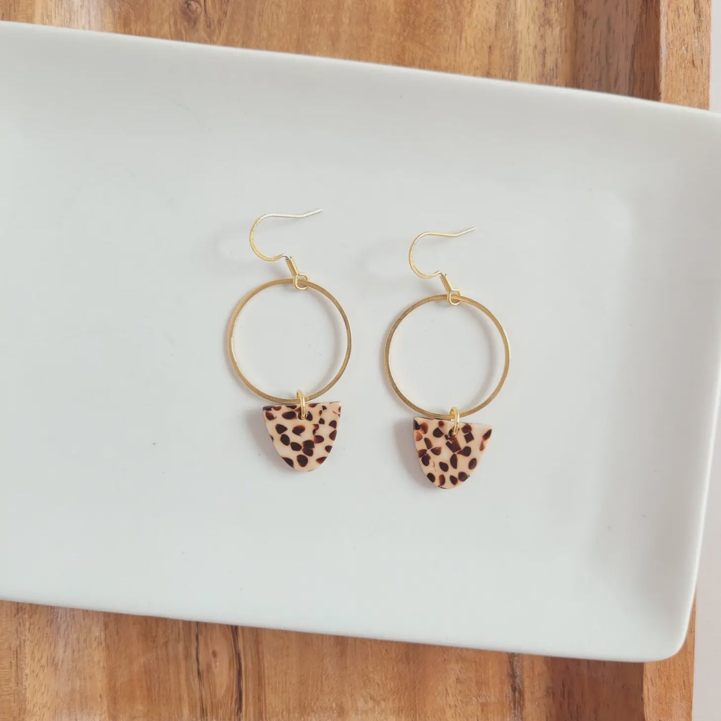 Iris Earrings - Brown Dot