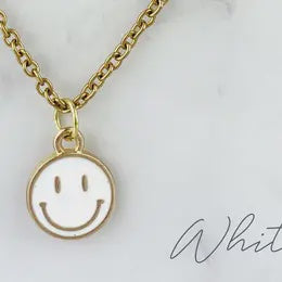 White Smiley Face Necklace