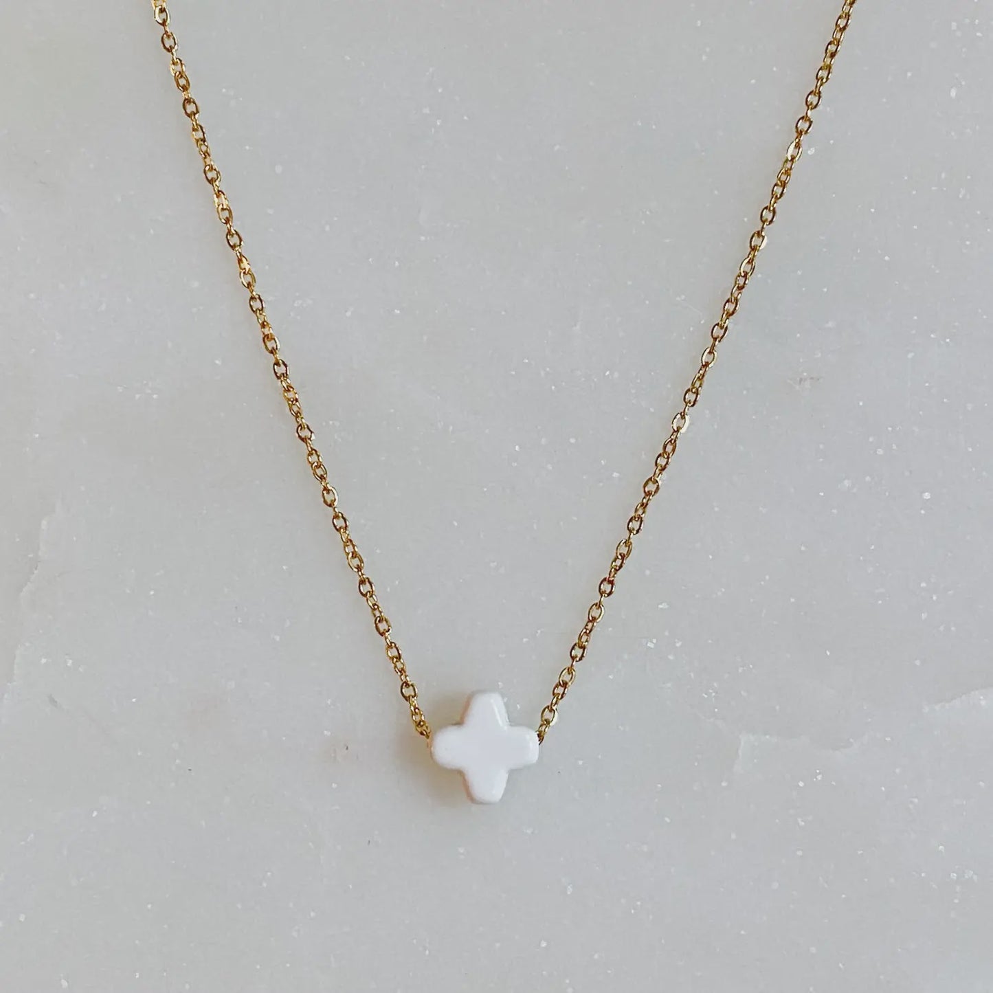 White Cross Necklace