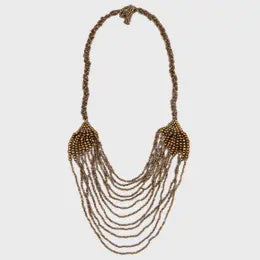 Mini Cascade Beaded Bronze Necklace
