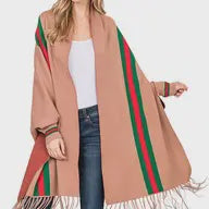 Camel Striped Poncho