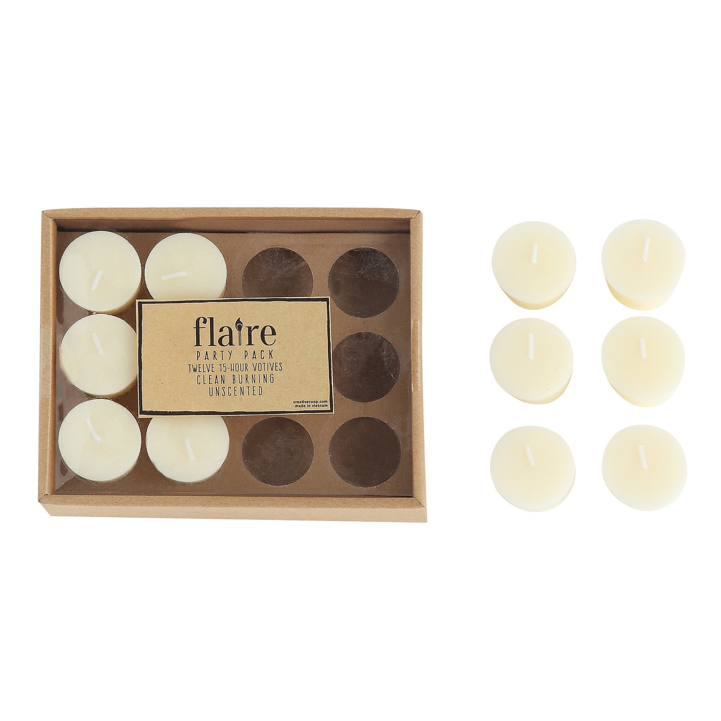 Unscented Votive Candles, Set of 12