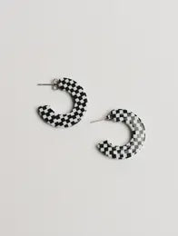 Ray Hoops In B + W Checkered