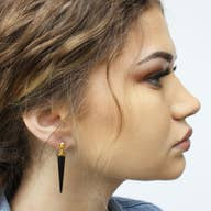 Long Rosewood Spike Earring