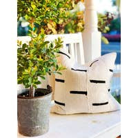White with Black Dash Pillow