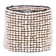 Metallic Gold Glass Beaded Stretch Bracelet