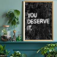 Oversized "You Deserve It" Neon Print